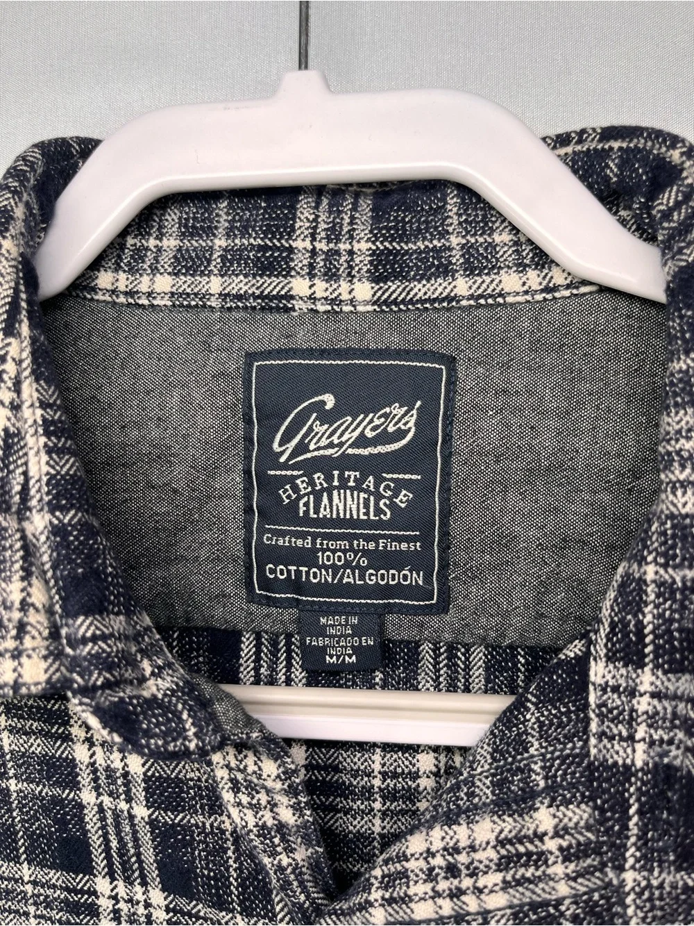 Grayers Blue‎ and White Plaid Button-Down Shirt